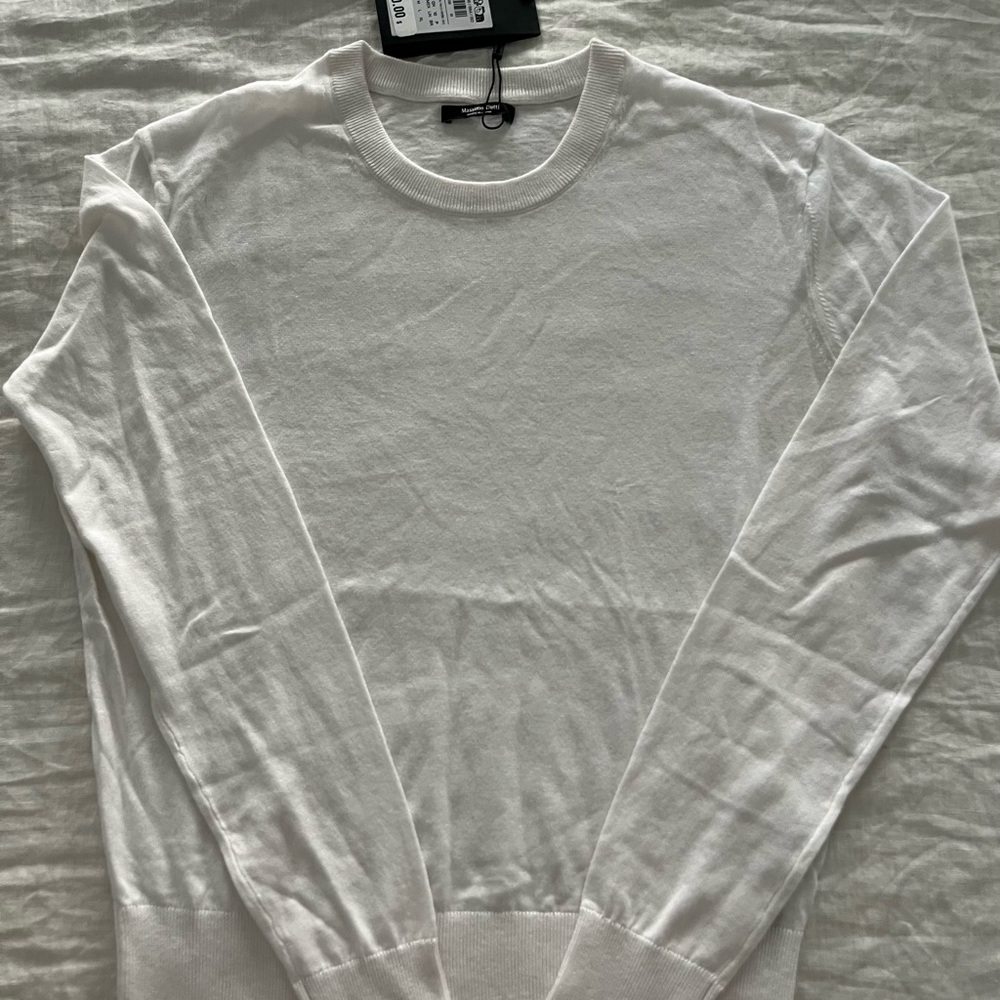 Massimo Dutti White Crewneck Sweater